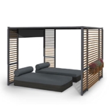 blumfeldt Gazebo, Gazebo 3×3, Gazebo da Giardino con Tettuccio Apribile Antivento e Idrorepellente, Gazebo Esterno Resistente Impermeabile, Protezione da Raggi UV 50+, LED, Energia Solare 1.5W