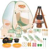 deAO Set di Giocattoli da Campeggio per Bambini con Tenda, 23 PCS Giocattoli da Campeggio per Finta all’aperto con Luce e Spray per Bambini, Ragazzi, Ragazze, di età compresa Tra 3, 4, 5 e 6 Anni