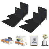 devesanter Librerie galleggianti a triangolo, in ferro, scaffali galleggianti, a parete, invisibili, per la casa, l’ufficio, l’aula, la biblioteca (nero, 4 pezzi)