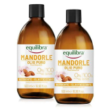 equilibra Corpo, Olio di Mandorle Puro, Olio di Mandorle Dolci, Protettivo, Nutriente e Elasticizzante, Aiuta a Prevenire le Smagliature in Gravidanza o Durante una Dieta Ipocalorica, 2 Pezzi da 500ml