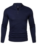 iClosam Maglione Uomo Invernali Collo Alto con Zip Pullover Giacca in Maglia Maglione Pullover Invernale Tenere Caldo
