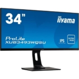 iiyama ProLite XUB3493WQSU-B1 86.7 cm, 34 Pollici, ADS-IPS LED-Monitor UWQHD, HDMI, DisplayPort, USB3.0, HDCP, PIP, Ultra-Slim-Line, Regolabile in Altezza, Nero