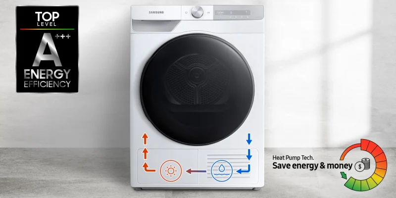 Samsung DV80T7220BT, 8 kg, Asciugatrice AI Control QuickDry con Pompa di Calore: Efficienza, Innovazione e Risparmio Energetico al Massimo Livello (Classe A+++)