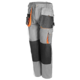 lepni.me Pantaloni da Lavoro Uomo Elasticizzati | Abbigliamento Cargo Multitasche con Ginocchiere | Pantalone Trekking Pittori Meccanico Elettricista (L Grigio Senza Stampa)