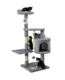 lionto Tiragraffi per Gatto Albero Tiragraffi Gatto Gioco Giocattolo Gatti Altezza 112 cm, Grigio Chiaro