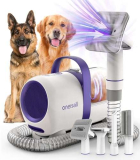 oneisall cane aspirapolvere con spazzola, forte potenza di aspirazione cane spazzola aspirapolvere con 12000 Pa, succhia il 99,99% dei peli di animali domestici (1,5L) con 4 accessori per la cura