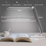 oxylops Lampada da Scrivania LED Protezione Degli Occhi, lampada Touch Control Pieghevole per cameretta,ufficio, con porta di ricarica USB, 10 livelli di luminosità 5 modalità di illuminazione
