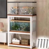 psjEU Supporto per Acquario,mobiletto per Acquario, Mobiletto for rettili da Pavimento for 2 vasche di Riproduzione,(White,70×45 cm (27 1/2 x 17 3/4″))