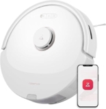 roborock Q8 Max Robot Aspirapolvere Spazzola DuoRoller, Evitare le Barriere IA, LiDAR, 5500 Pa, Area di Pulizia 300㎡, Serbatoi d’acqua Controllati Elettricamente Per una Migliore Pulizia, Bianco