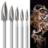 shengbenhao Set di punte da trapano per intaglio del legno, 5 pezzi con gambo da 1/8 di pollice fai da te Incisione intaglio, foratura rettifica