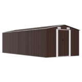 vidaXL Capanno da Giardino in Metallo Marrone 257x597x178 cm Casetta Attrezzi