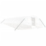 vidaXL Serra con Telaio in Acciaio Bianco 80 m² 16x5x2,3 m, Serra da Giardino, Serra con Porta e finestre, Serra per Coltivazione, Serra da Esterno