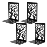 wd File Sorters 4 pz Ridge Book Stand, Leggio Libro Decorativo, Supporto Libro in Metallo, Antiscivolo Nero